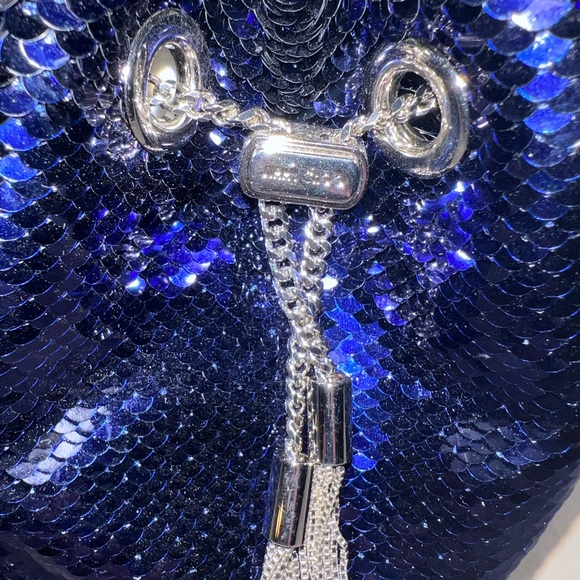 NWT Jimmy Choo Sequined Micro Bon Bon Ink Blue - Picture 8 of 12